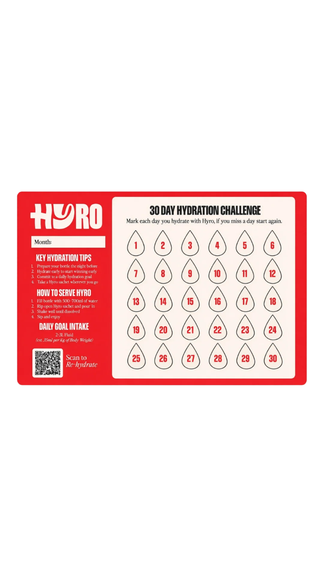 🎁 30 Day Hydration Tracker (100% off)